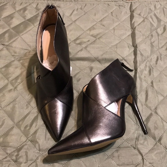 Zara Wrap Around Leather Ankle Boots Size 10 - Picture 5 of 5